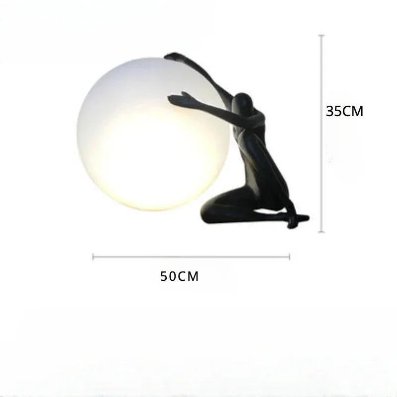 lampe de table créative design ballon humanoïde artistique
