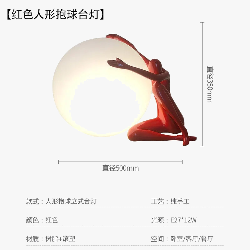 lampe de table créative design ballon humanoïde artistique