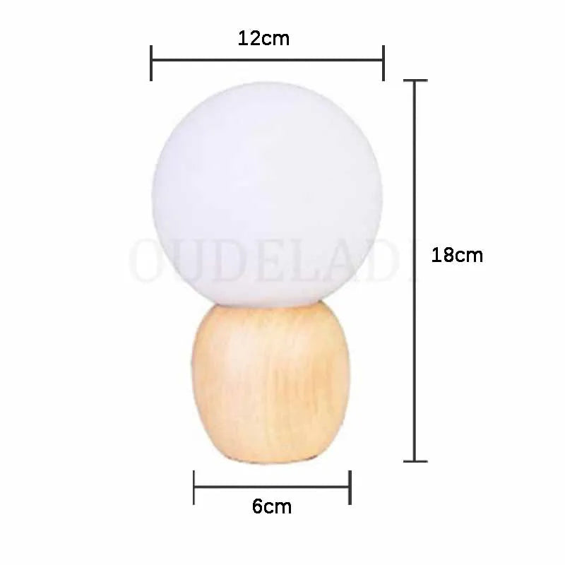 Lampe de table en bois pour chambre à coucher
