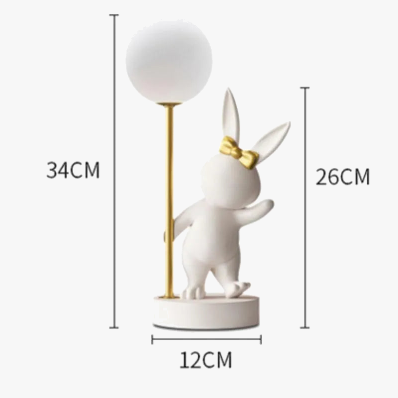 Lampe de Table en forme de lapin rose nordique