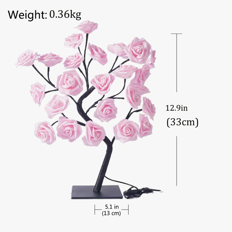 lampe de table led arbre cerisier cristal veilleuse nordique