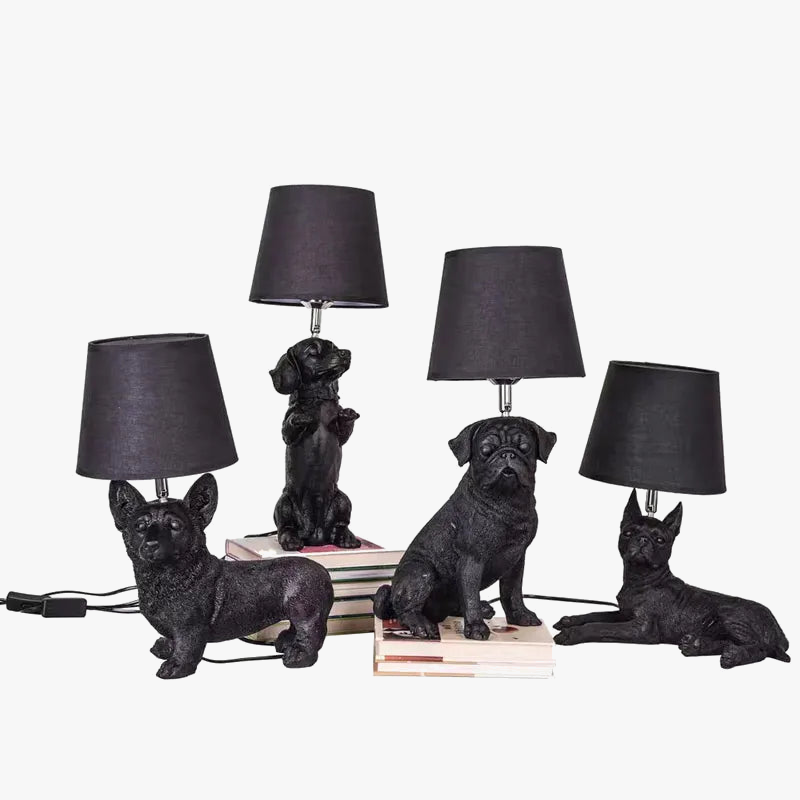 lampe de table led moderne design chiot nordique pour enfants
