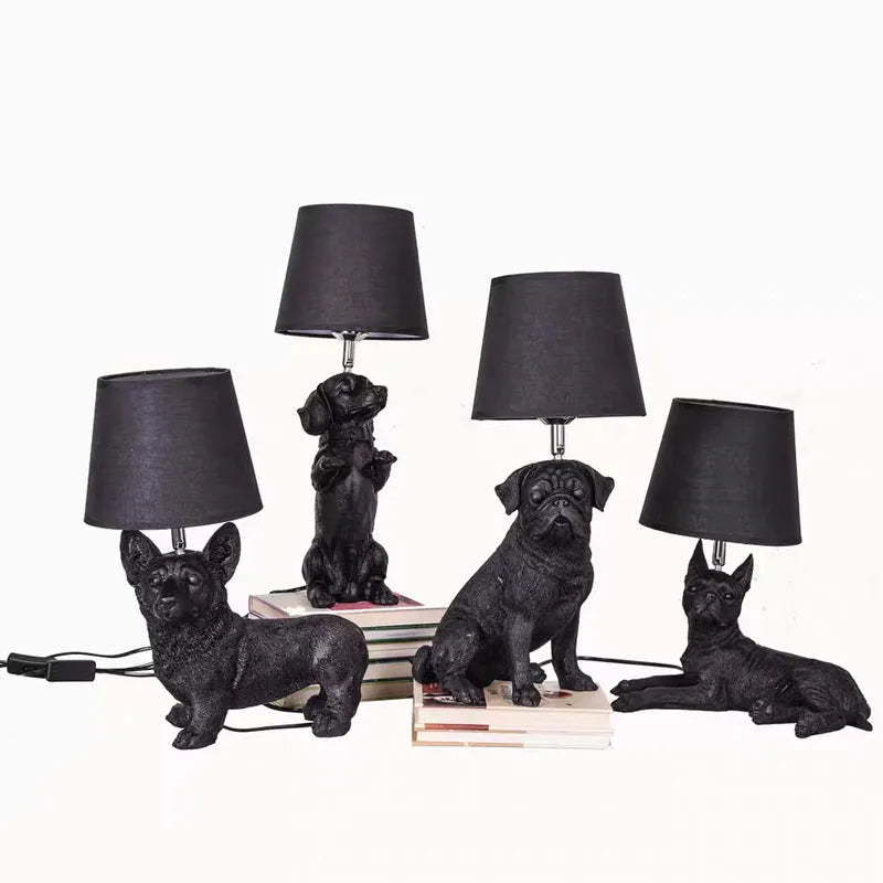 lampe de table led moderne design chiot nordique pour enfants