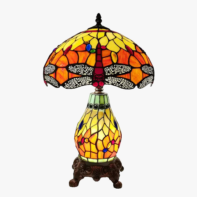 lampe de table libellule style américain rétro décoratif en verre