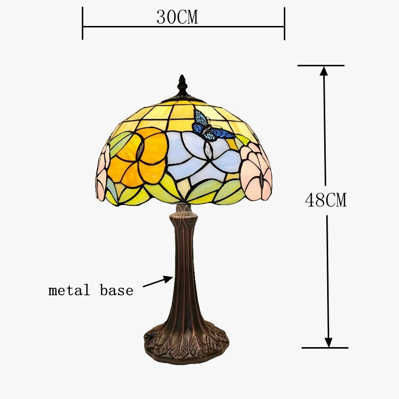 lampe de table papillon style tiffany pour décoration et cadeau