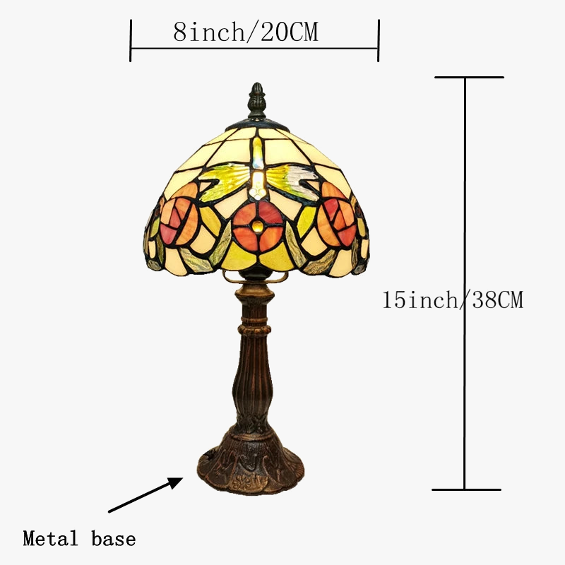 lampe de table style américain en verre teinté pour intérieur décoratif