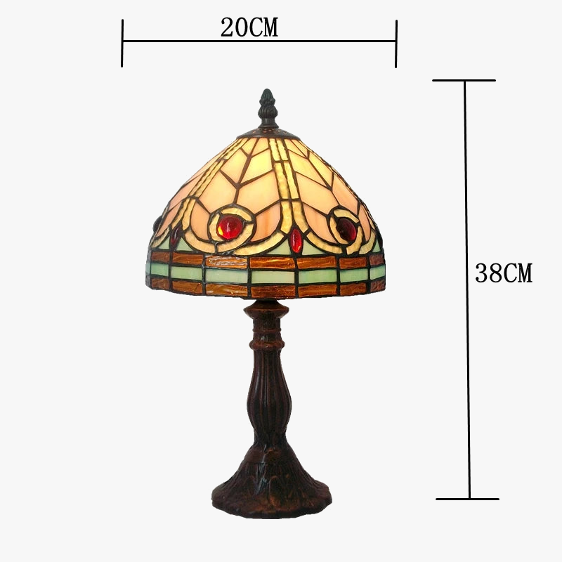 lampe de table style américain en verre teinté pour intérieur décoratif