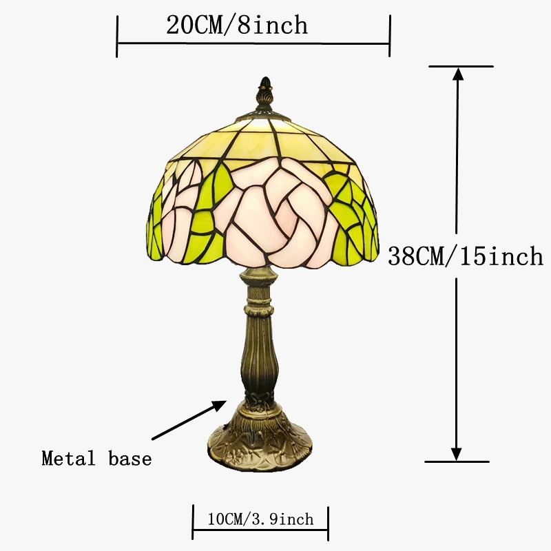 lampe de table style tiffany en forme de rose pour décoration intérieure