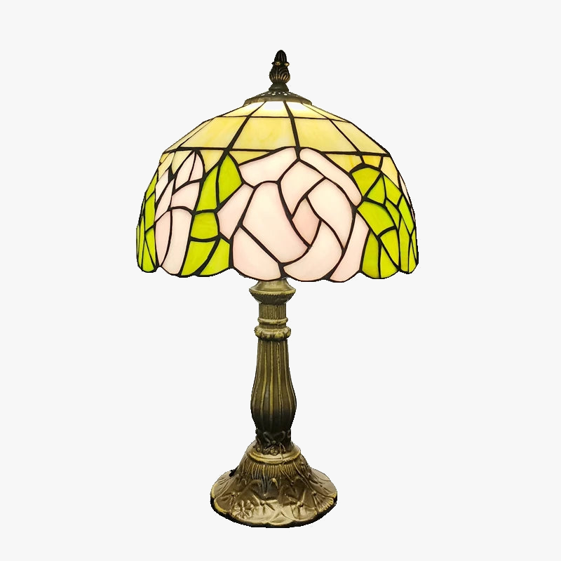 lampe de table style tiffany en forme de rose pour décoration intérieure