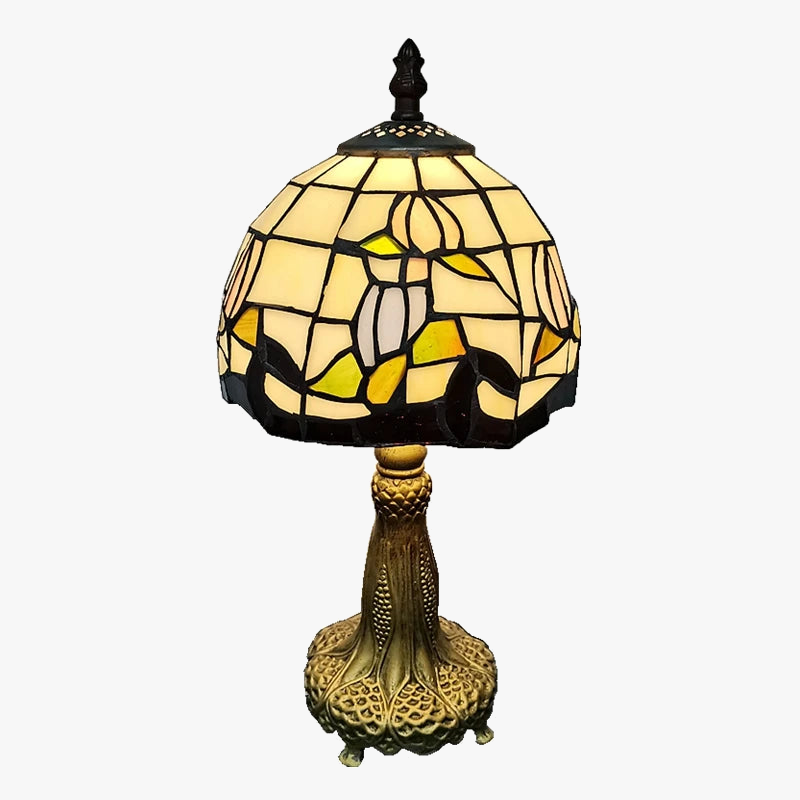 lampe de table style tiffany en verre antique pour décoration intérieure