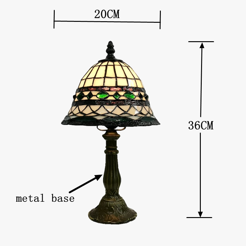 lampe de table style tiffany en verre décoratif antique