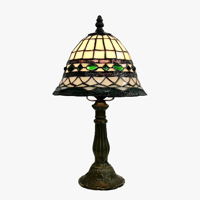 lampe de table style tiffany en verre décoratif antique