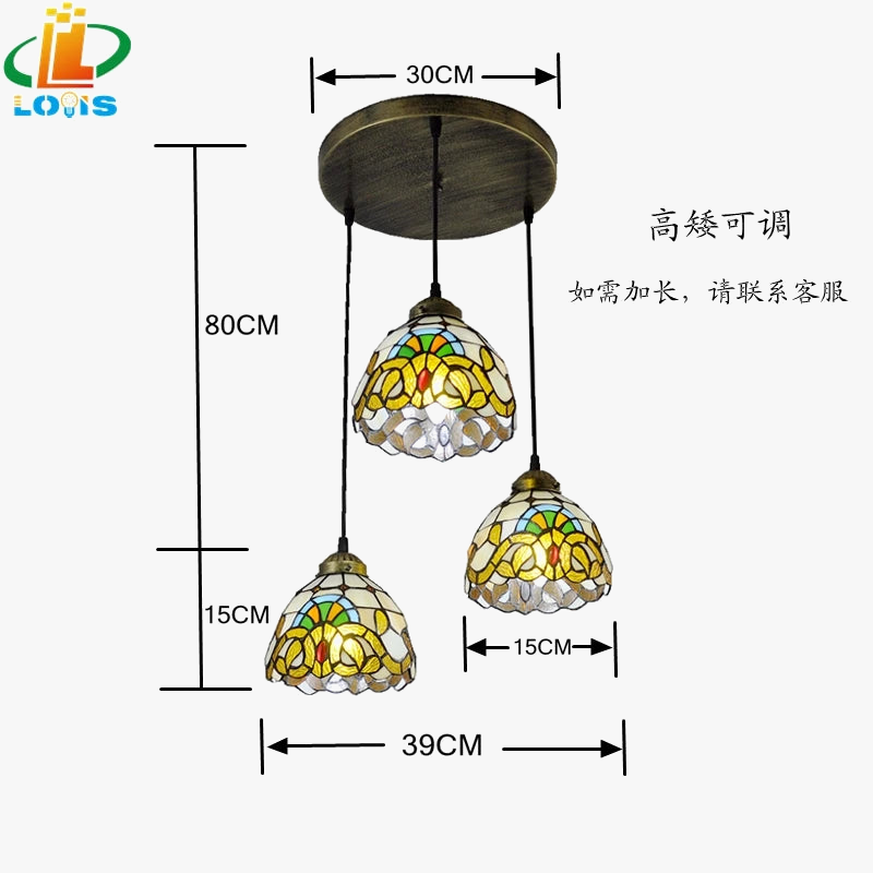 lampe de table tiffany moderne trois niveaux éclairage dôme décoratif