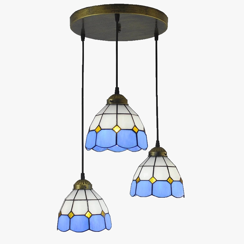 lampe de table tiffany moderne trois niveaux éclairage dôme décoratif