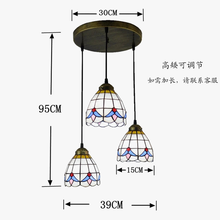 lampe de table tiffany moderne trois niveaux éclairage dôme décoratif