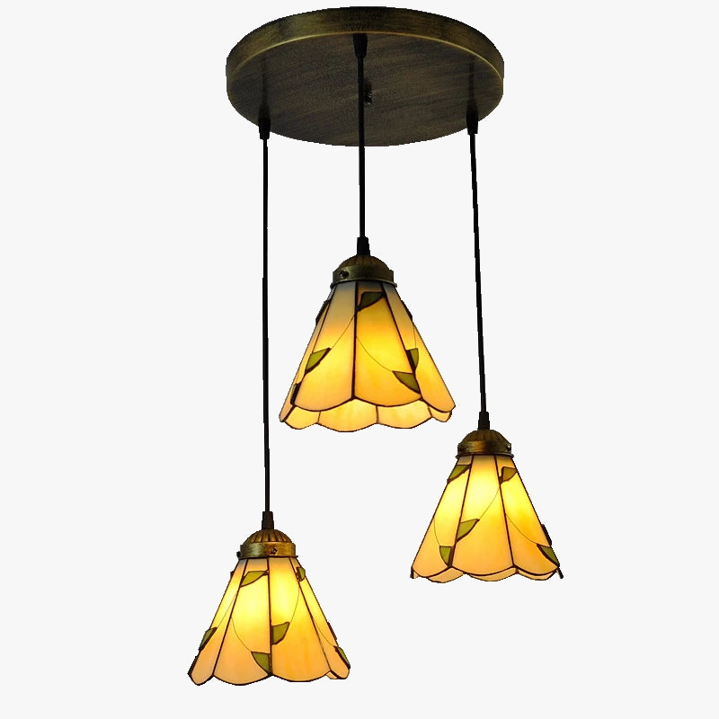 lampe de table tiffany moderne trois niveaux éclairage dôme décoratif