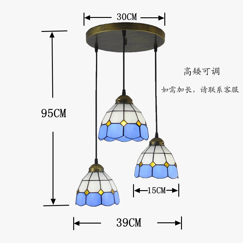 lampe de table tiffany moderne trois niveaux éclairage dôme décoratif