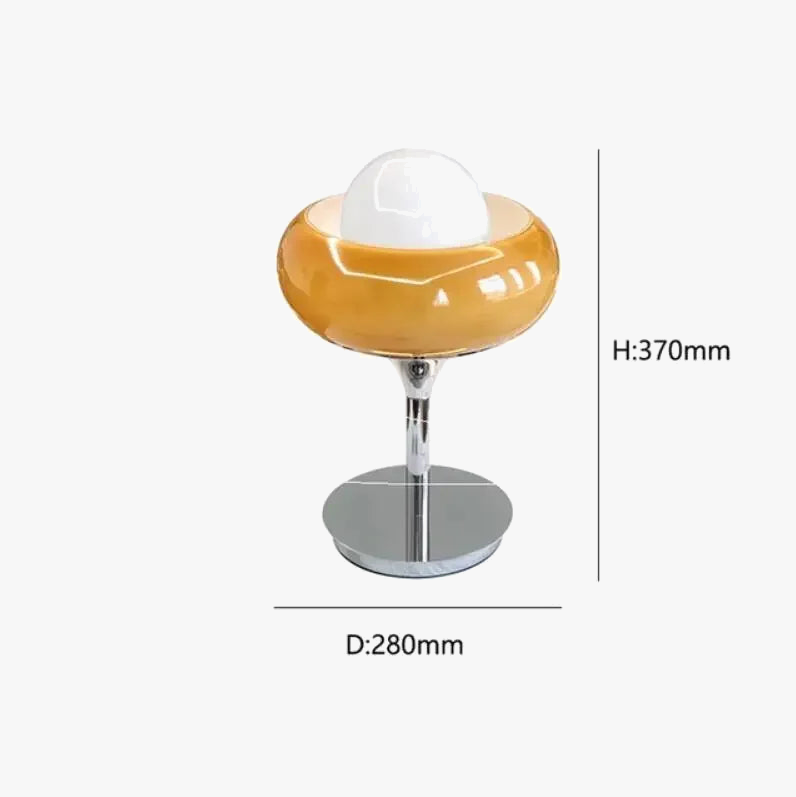 lampe de table vintage style bauhaus en forme de tarte aux œufs