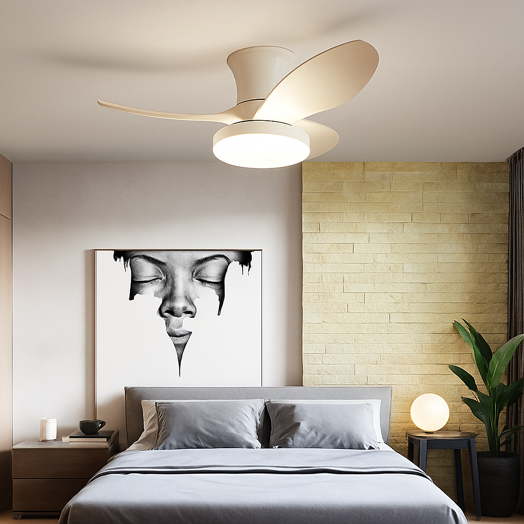 lampe de ventilateur nordique silencieuse et moderne pour restaurant