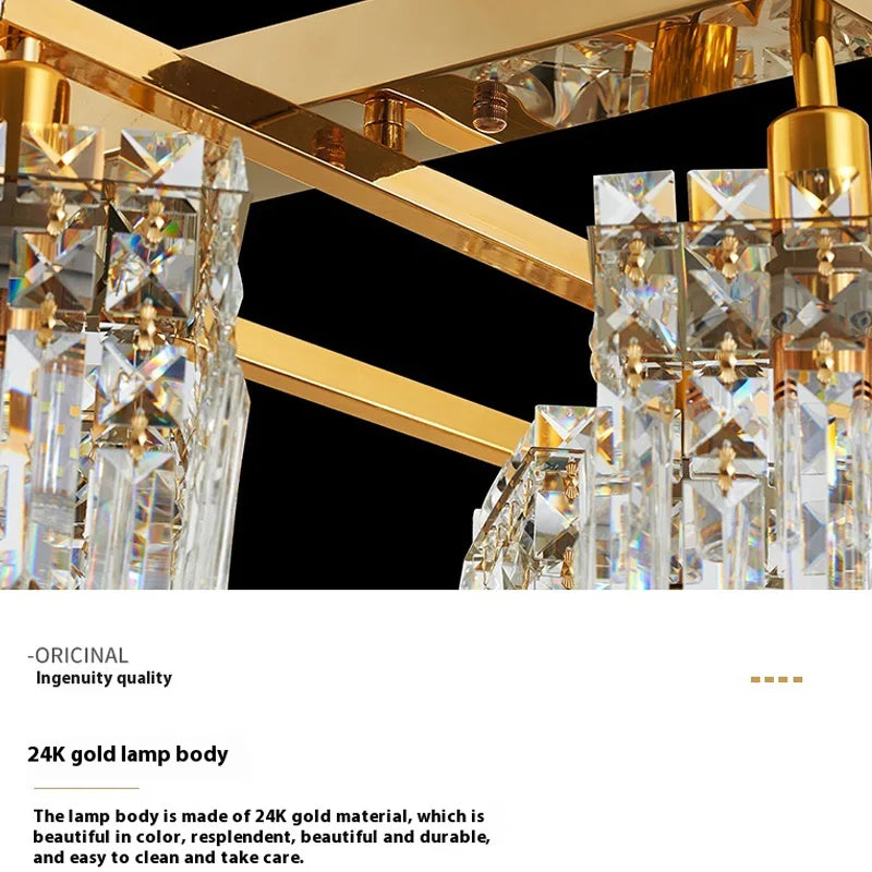 lampe en cristal de luxe pour intérieur moderne élégant