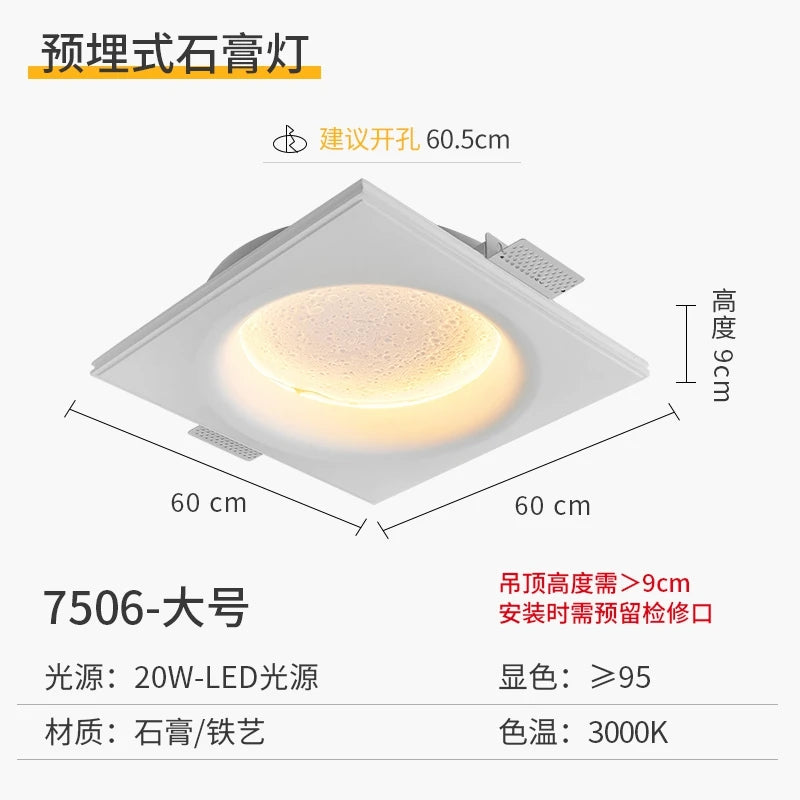 lampe en plâtre créative lune pour décoration murale