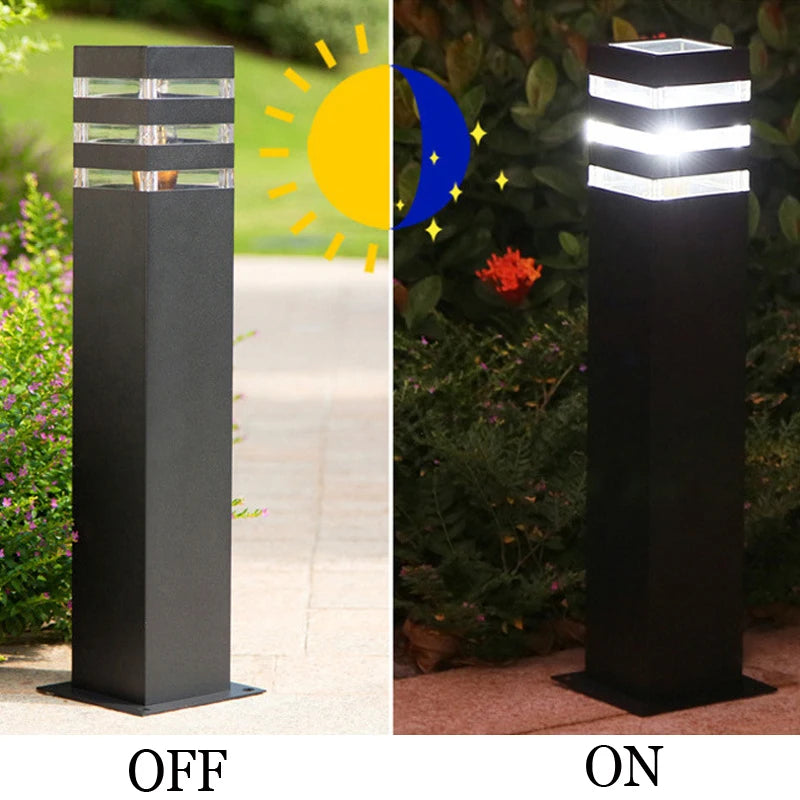 lampe extérieure carrée en aluminium led moderne pour jardin et parc