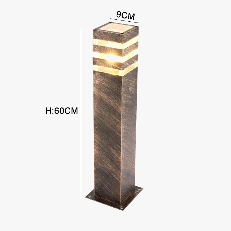 lampe extérieure carrée en aluminium led moderne pour jardin et parc