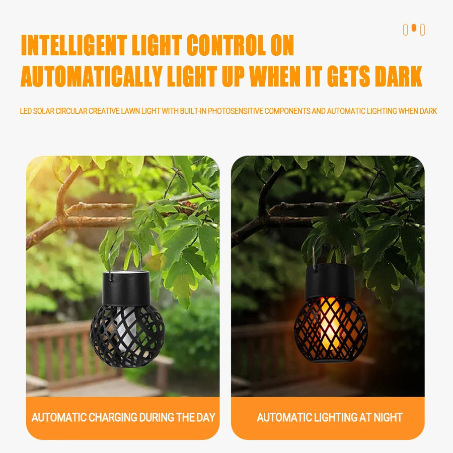 lampe extérieure solaire effet flamme pour jardin et patio