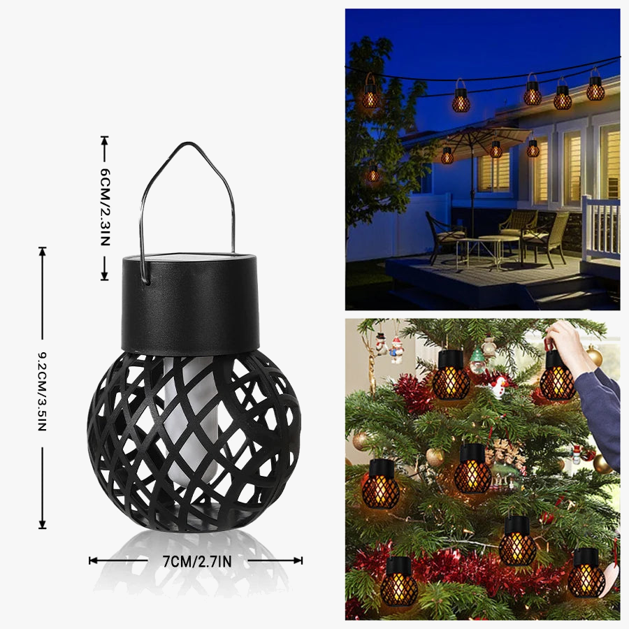 lampe extérieure solaire effet flamme pour jardin et patio