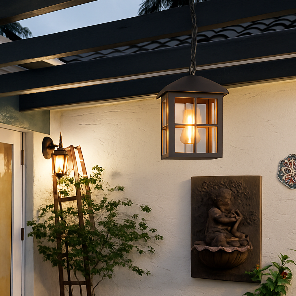 lampe extérieure suspendue étanche pour jardin et cour