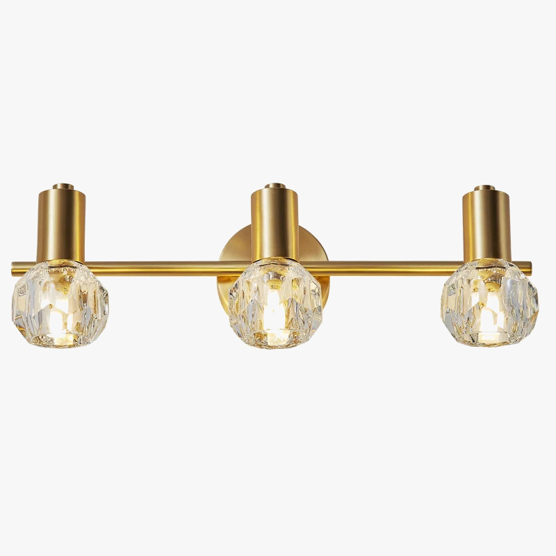 lampe frontale à led en cristal design moderne pour salle de bain
