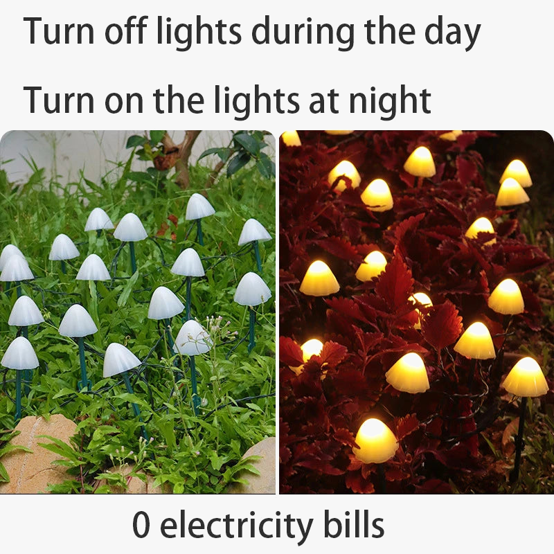 Lampe à gazon solaire champignon lampe à LED extérieure brillant sans électricité IP65 jardin décorer terrasse solaire étanche lumière de pelouse