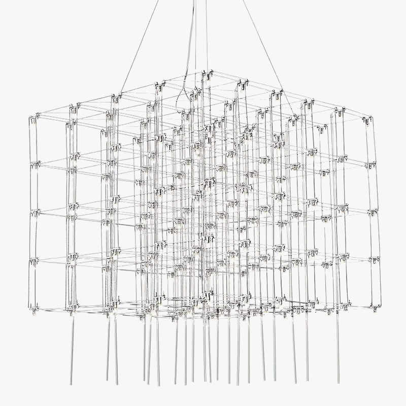 lampe led carrée en acier inoxydable avec cordon réglable