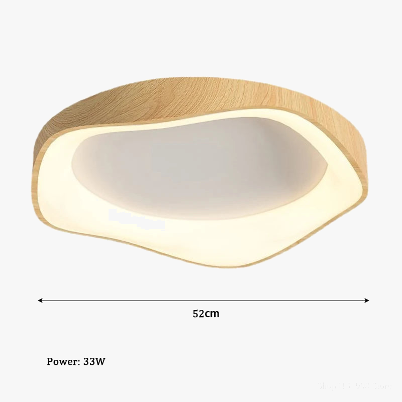 lampe led circulaire simple grain de bois éclairage intérieur moderne
