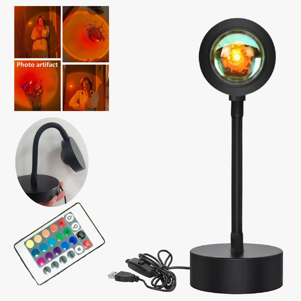 lampe led coucher de soleil veilleuse projecteur ambiance festive