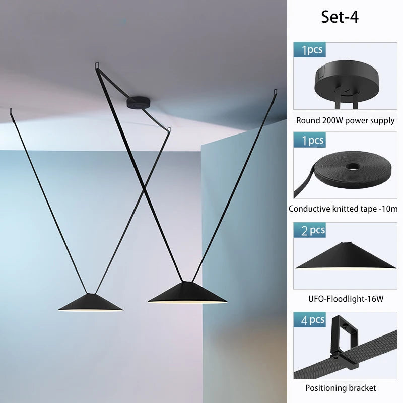 lampe led en tissu tricoté bande lumineuse pour loft
