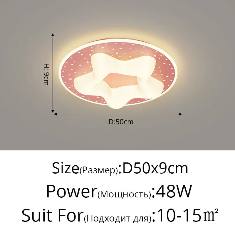 lampe led encastrée nordique étoile à cinq branches pour enfants