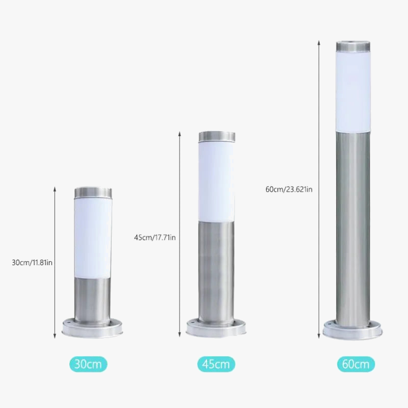 Lampe LED extérieure moderne en acier inoxydable