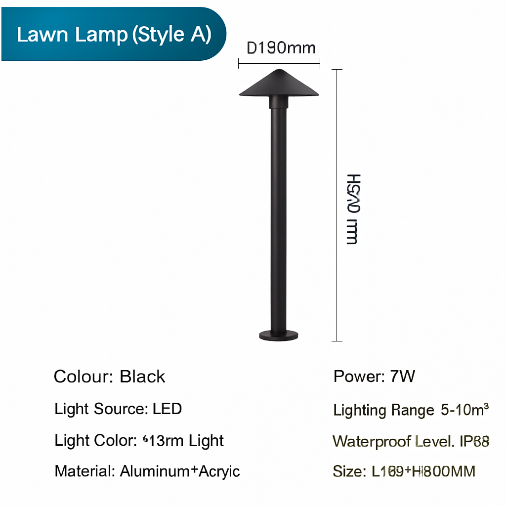 lampe led extérieure moderne en aluminium pour jardin et parc