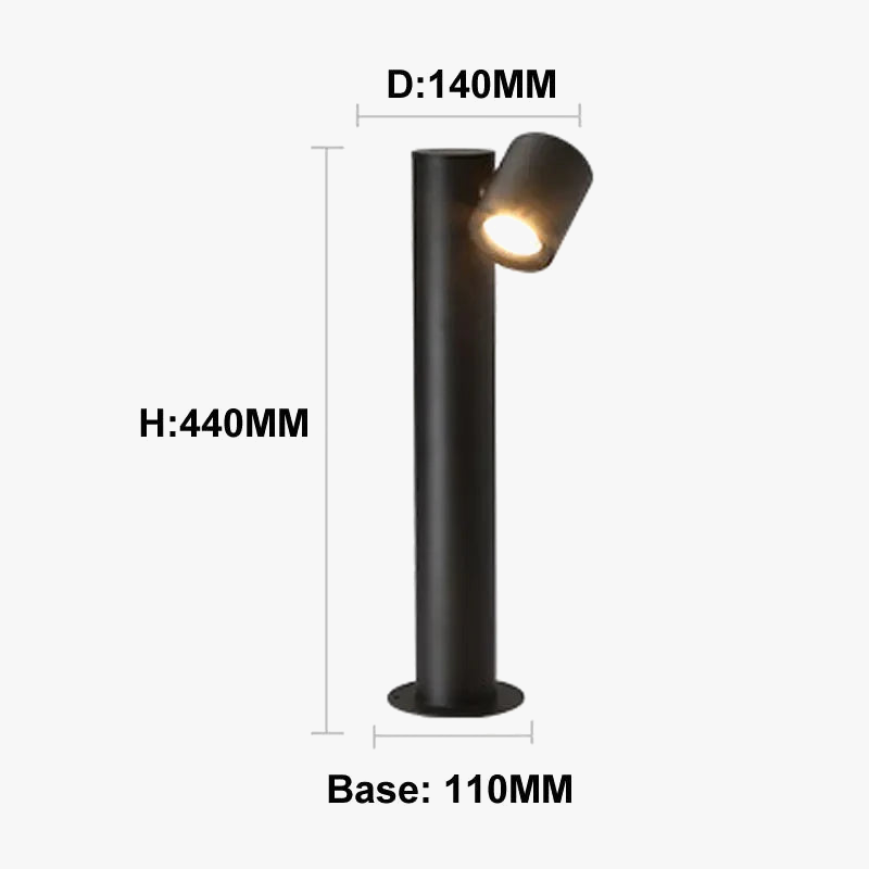 lampe led extérieure rotative étanche pour jardin et parc