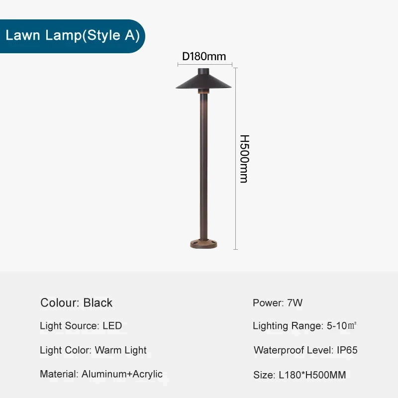 lampe LED moderne pour éclairage extérieur étanche et paysager