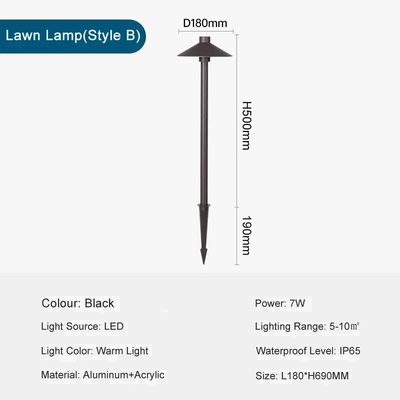 lampe LED moderne pour éclairage extérieur étanche et paysager