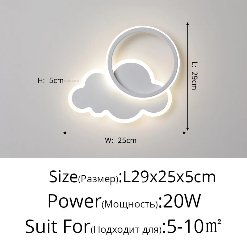 lampe led murale créative en forme de nuage pour enfants