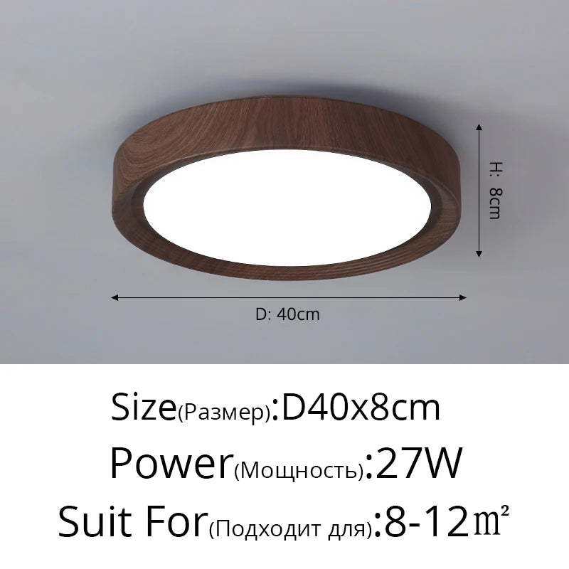 lampe led plafonnier minimaliste imitation bois créatif moderne
