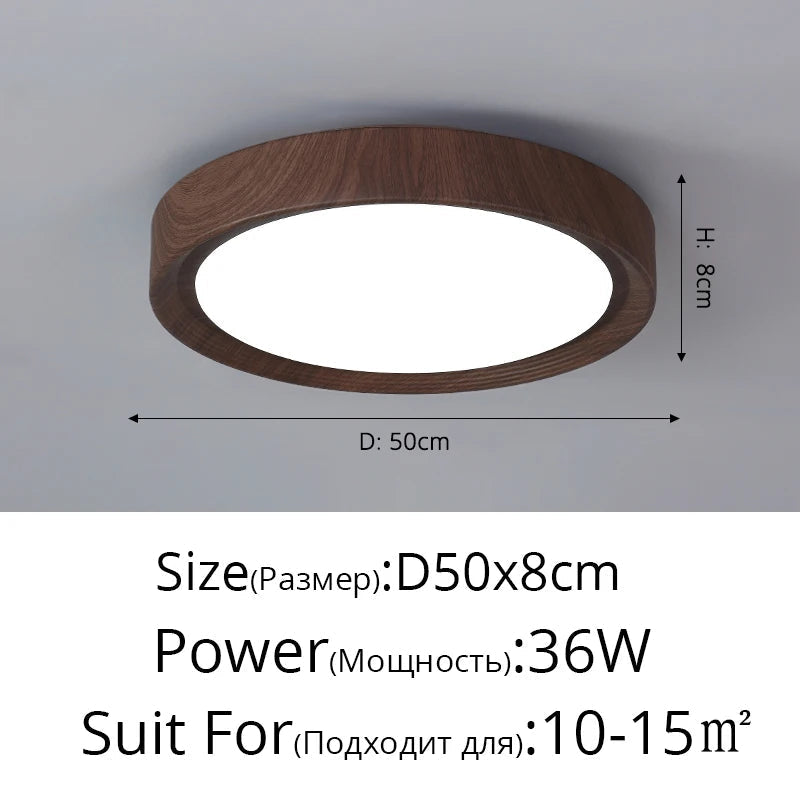 lampe led plafonnier minimaliste imitation bois créatif moderne