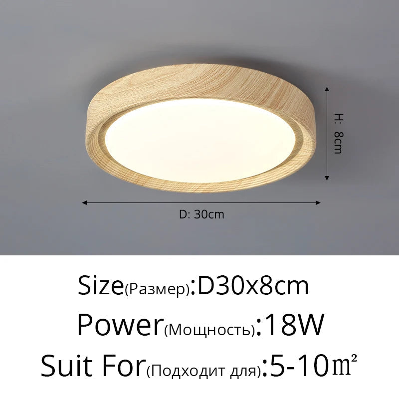 lampe led plafonnier minimaliste imitation bois créatif moderne