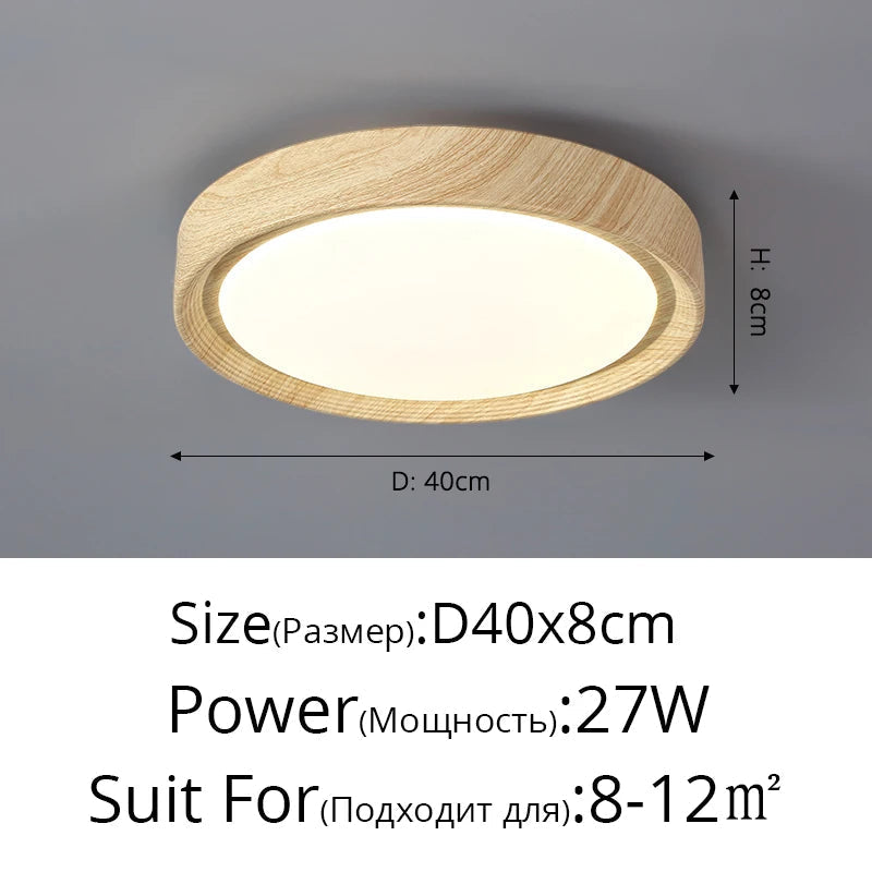 lampe led plafonnier minimaliste imitation bois créatif moderne