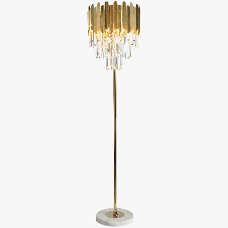 lampe LED post-moderne en acier inoxydable cristal marbre doré