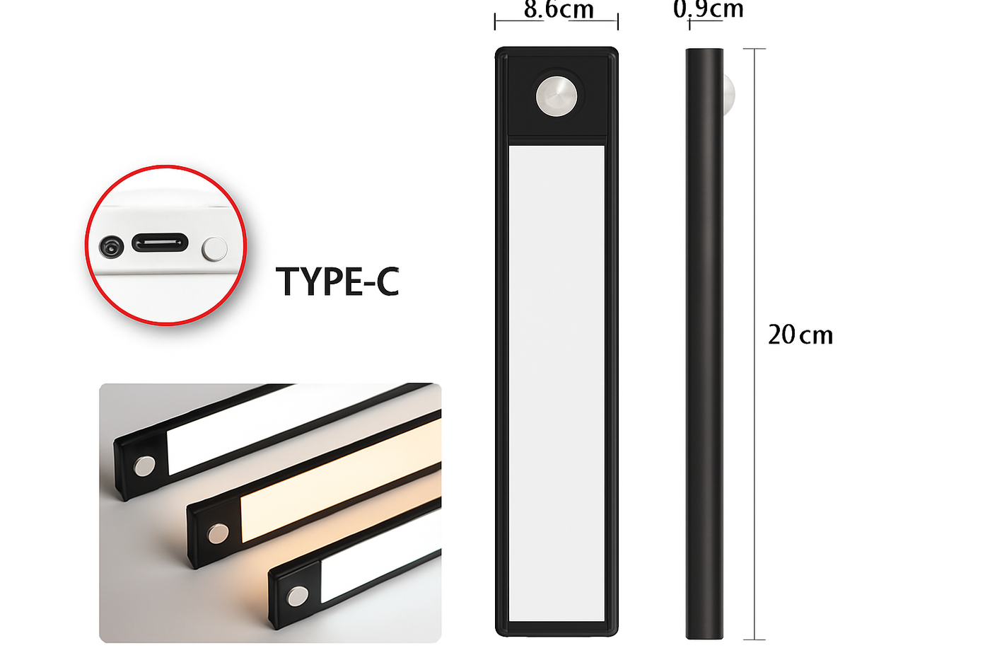 lampe led rechargeable sans fil avec capteur de mouvement