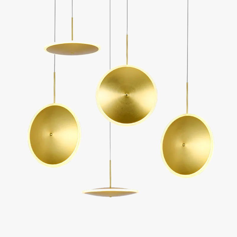 lampe led ronde en métal art déco avec fil réglable